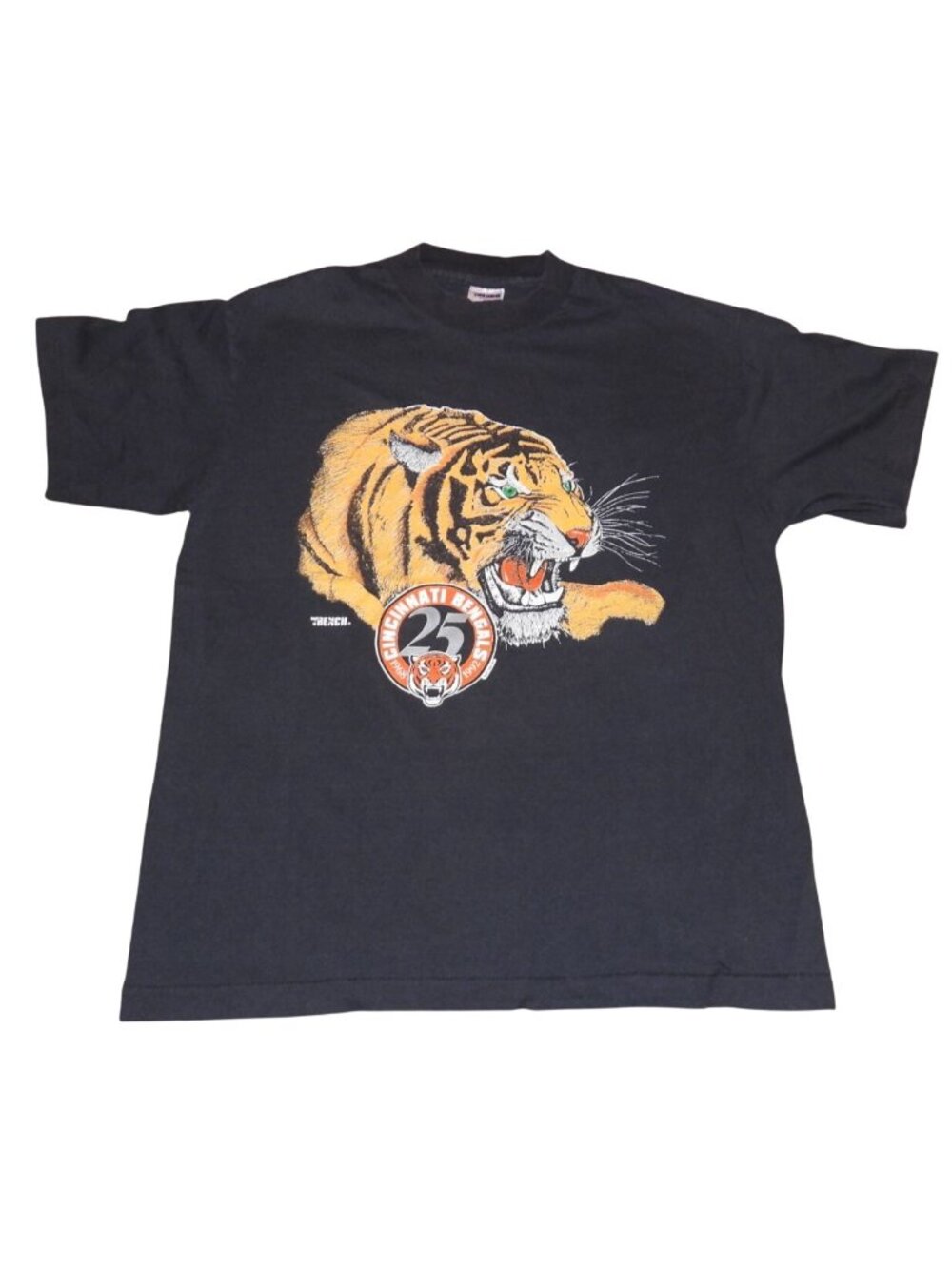 Vintage 1992 Cincinnati Bengals Trench 25 Years Single Stitch T-Shirt Large